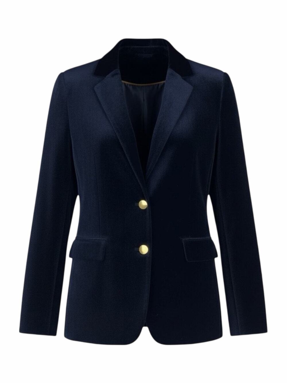Calvin Klein Velvet 2 Button Blazer Jacket Navy Blue Size 8
